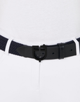 Equestro Elastic Belt with Logo, Navy