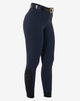 Equestro Women's High Waist Full Grip Breeches, Navy Blazer