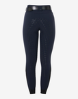 Equestro Women's High Waist Full Grip Breeches, Navy Blazer