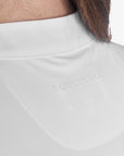 Equestro Women's Invisible Zip Long Sleeve Competition Polo Shirt, White