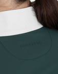 Equestro Women's Perforated Long Sleeve Competition Polo Shirt, Pine Grove