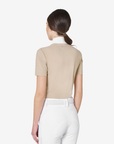 Equestro Women's Short Sleeve Competition Shirt with Mesh Inserts, Cobblestone