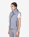 Equestro Women's Vest with Padded High Collar, Frost Grey