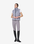 Equestro Women's Vest with Padded High Collar, Frost Grey