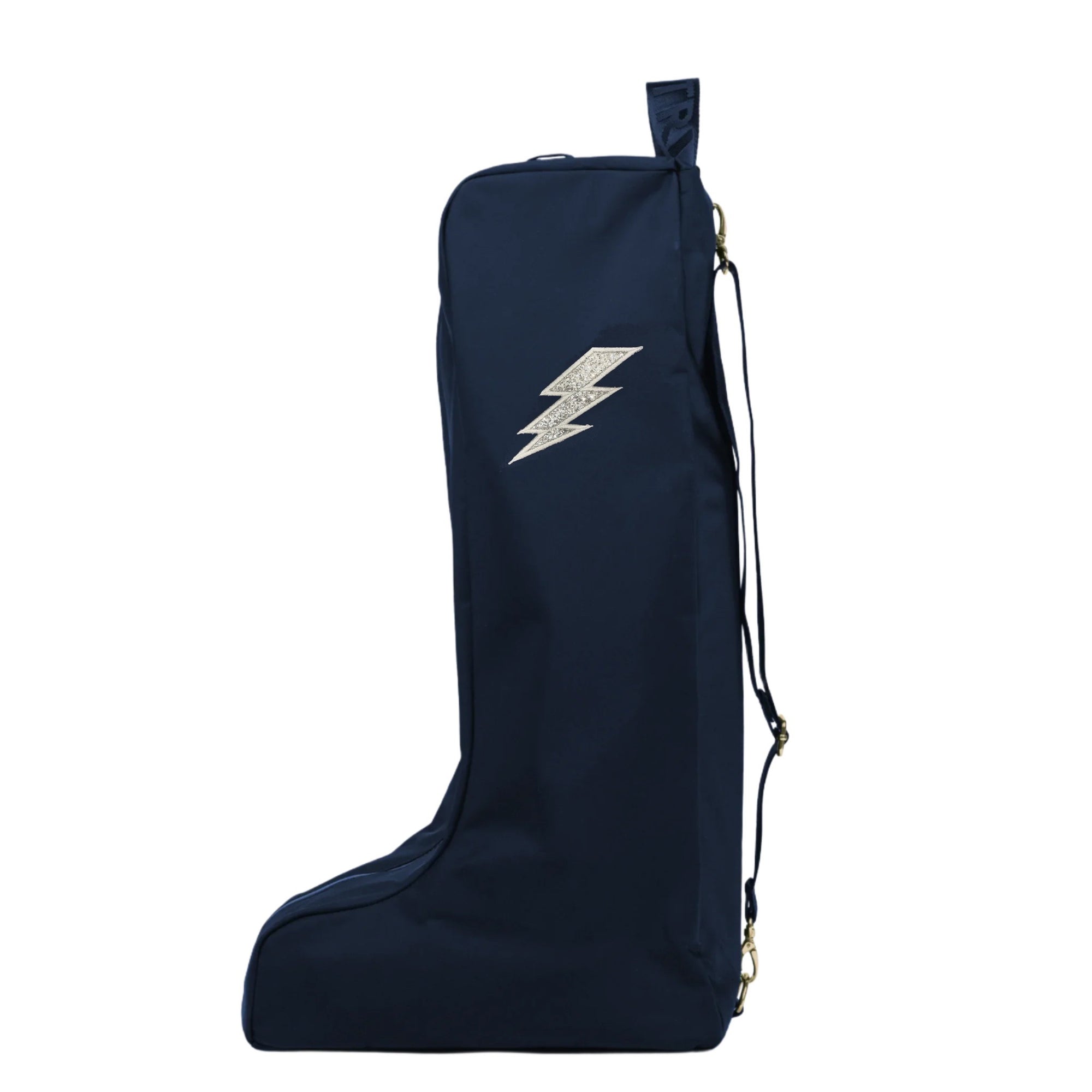 Veltri Novelty Boot Bag, Lightning Bolt Dark Navy/Gold
