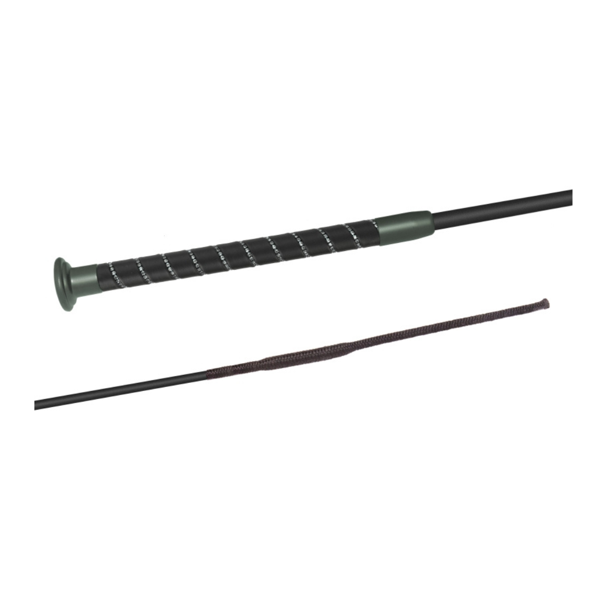 Fleck Dressage Whip, Silktouch Crystal Fiberglass Shaft, Crystal Graphite