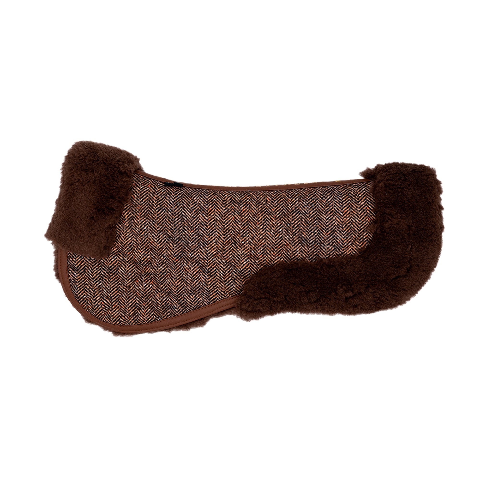 Sixteen Cypress Wool Fleece Half Pad, Herringbone & Cognac