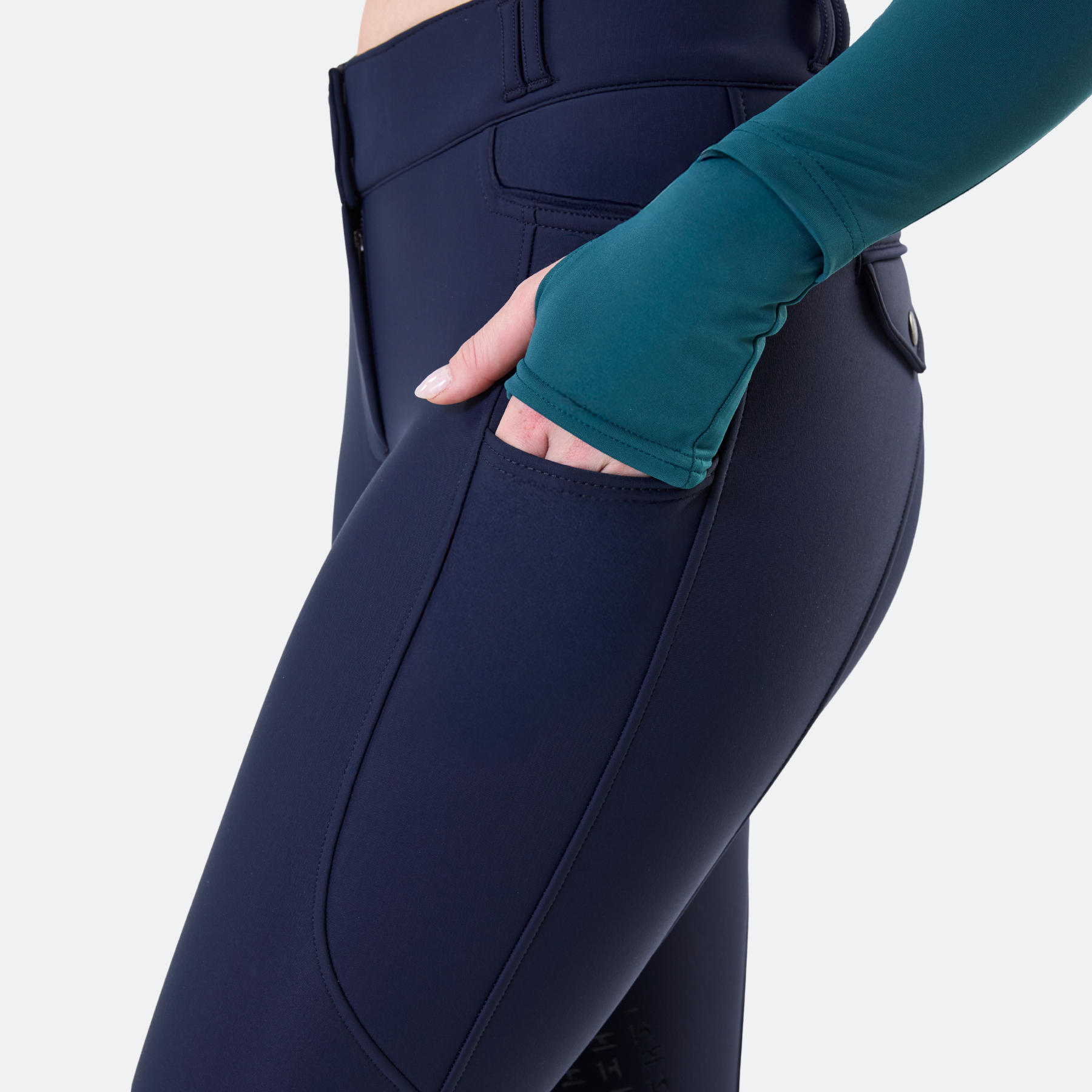 Horseware Flexfit Ladies Winter Breeches Knee Grip, Navy