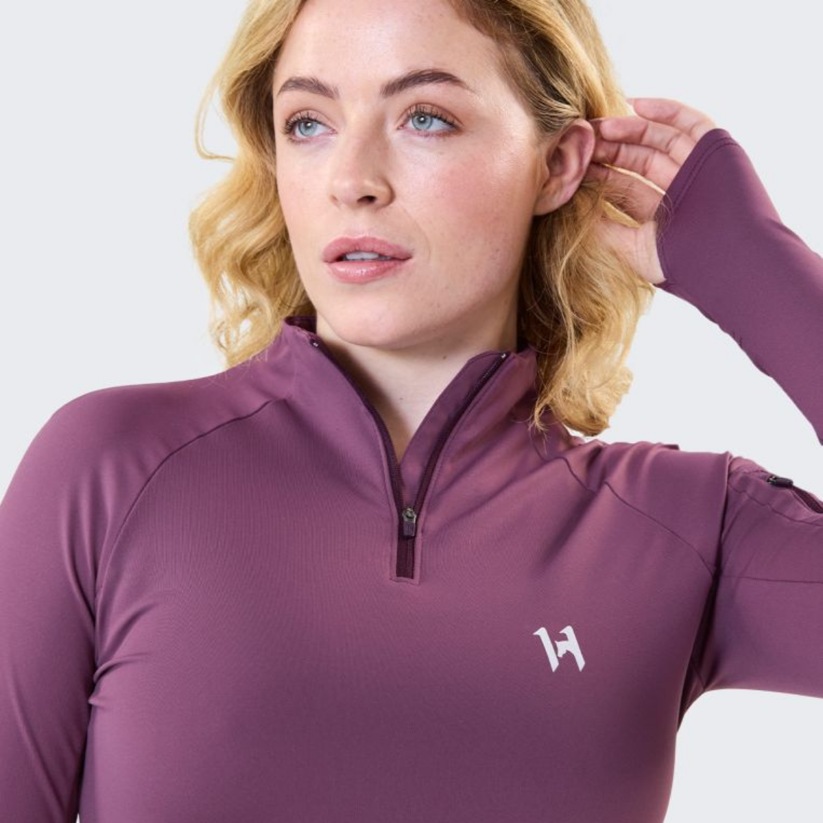 Horseware Strive Ladies Winter 1/4 Zip Training Shirt, Purple
