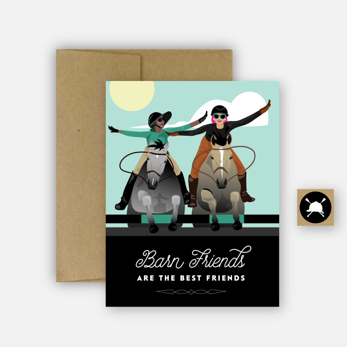 Hunt Seat Paper Co. Barn Friends Greeting Card