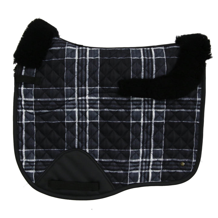 Sixteen Cypress Dressage Pad, Black Field Plaid & Merino Wool