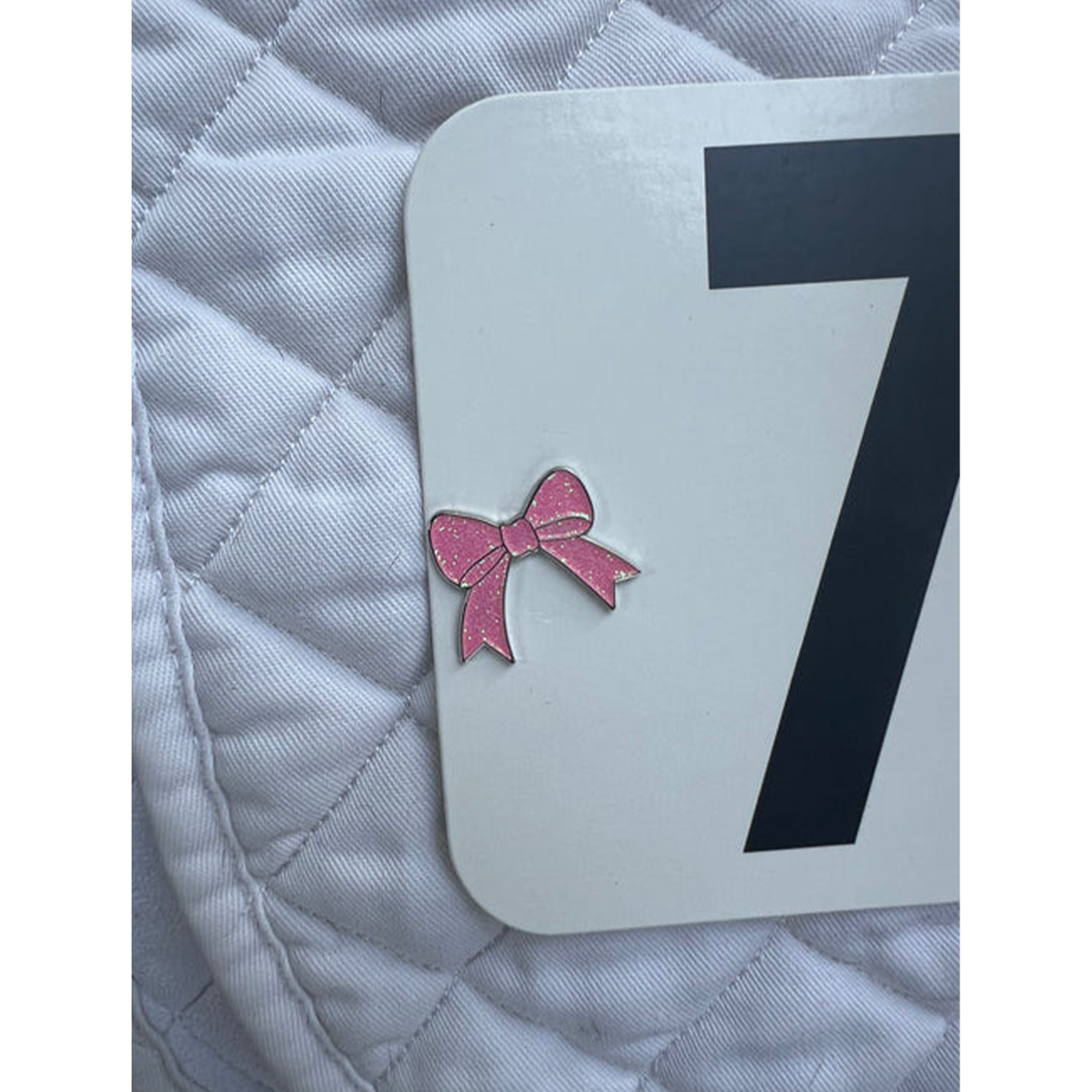 Dubois Cheval Pink Bow Number Pin Charms