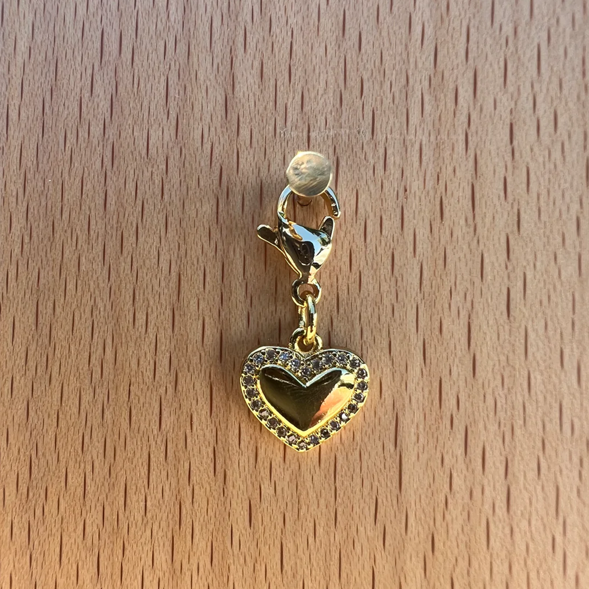 Dubois Cheval Sparkly Gold Heart Braid Charm