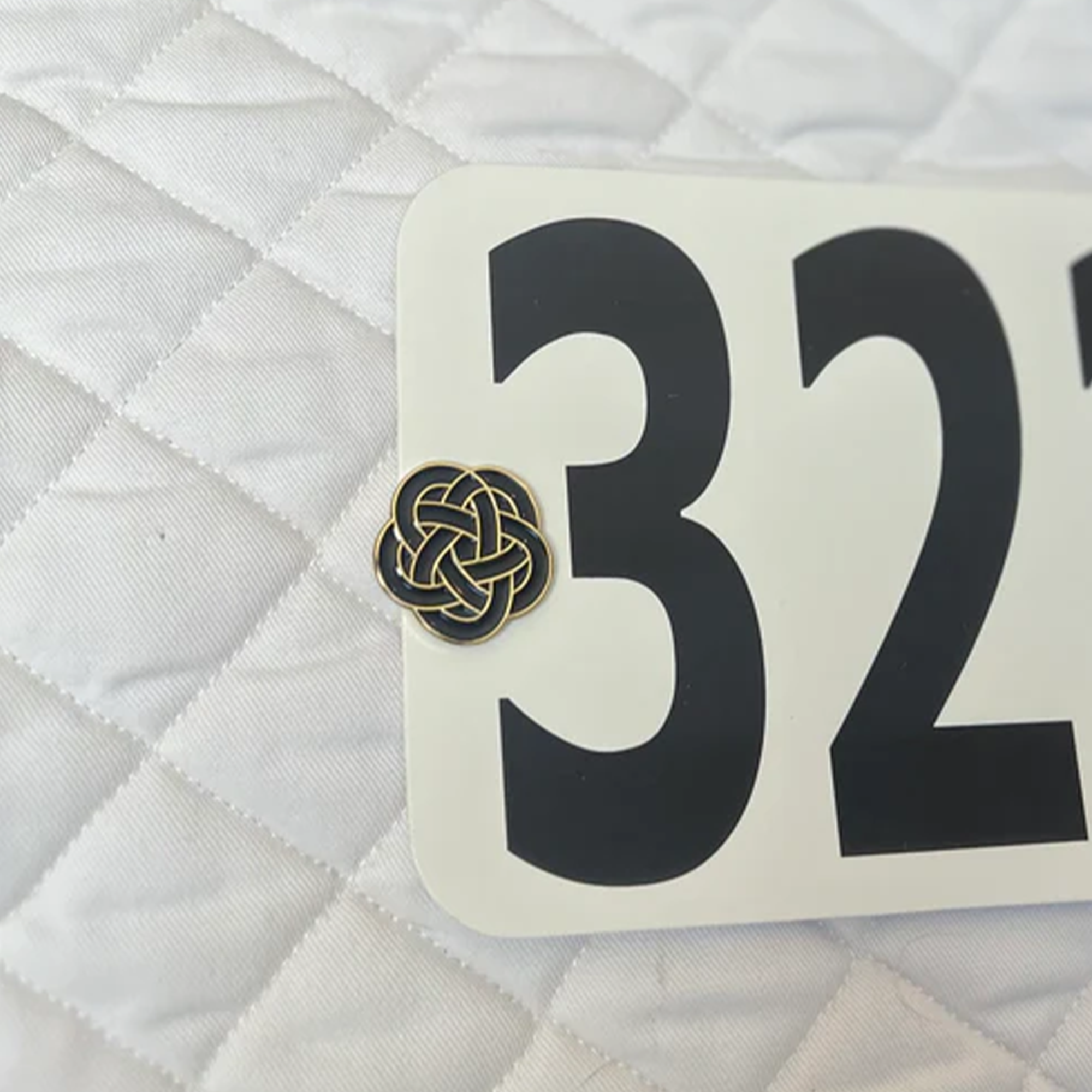 Dubois Cheval Black & Gold Celtic Knot Number Pin Charms