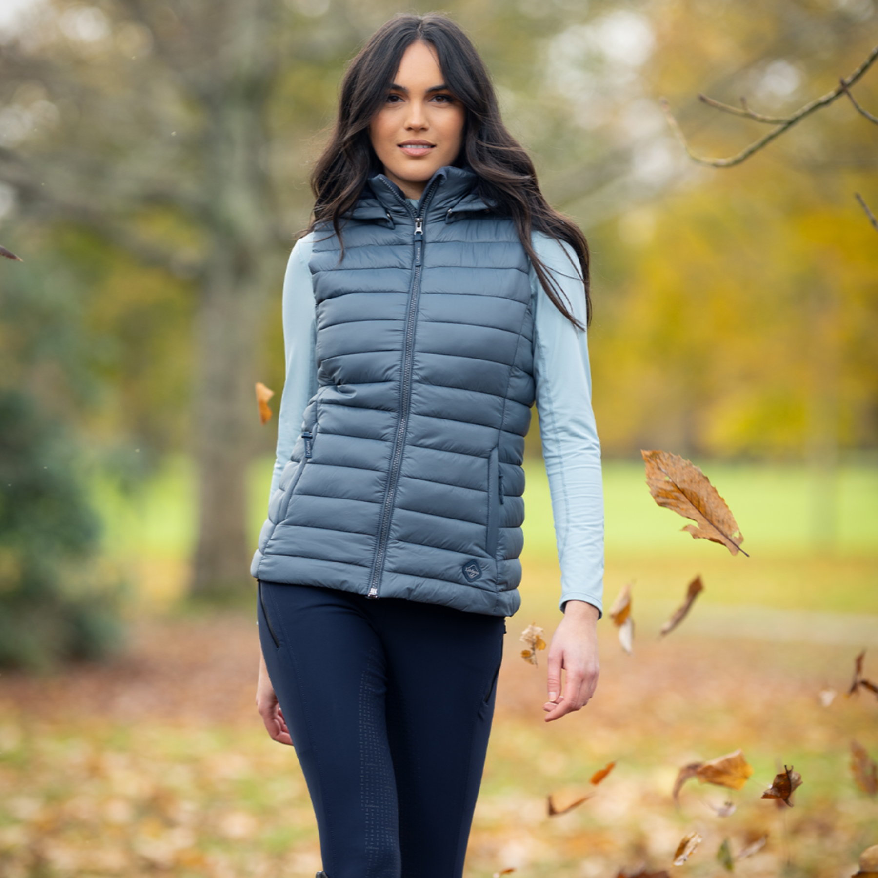 LeMieux Tilly Ladies Hooded Puffer Vest, Petrol