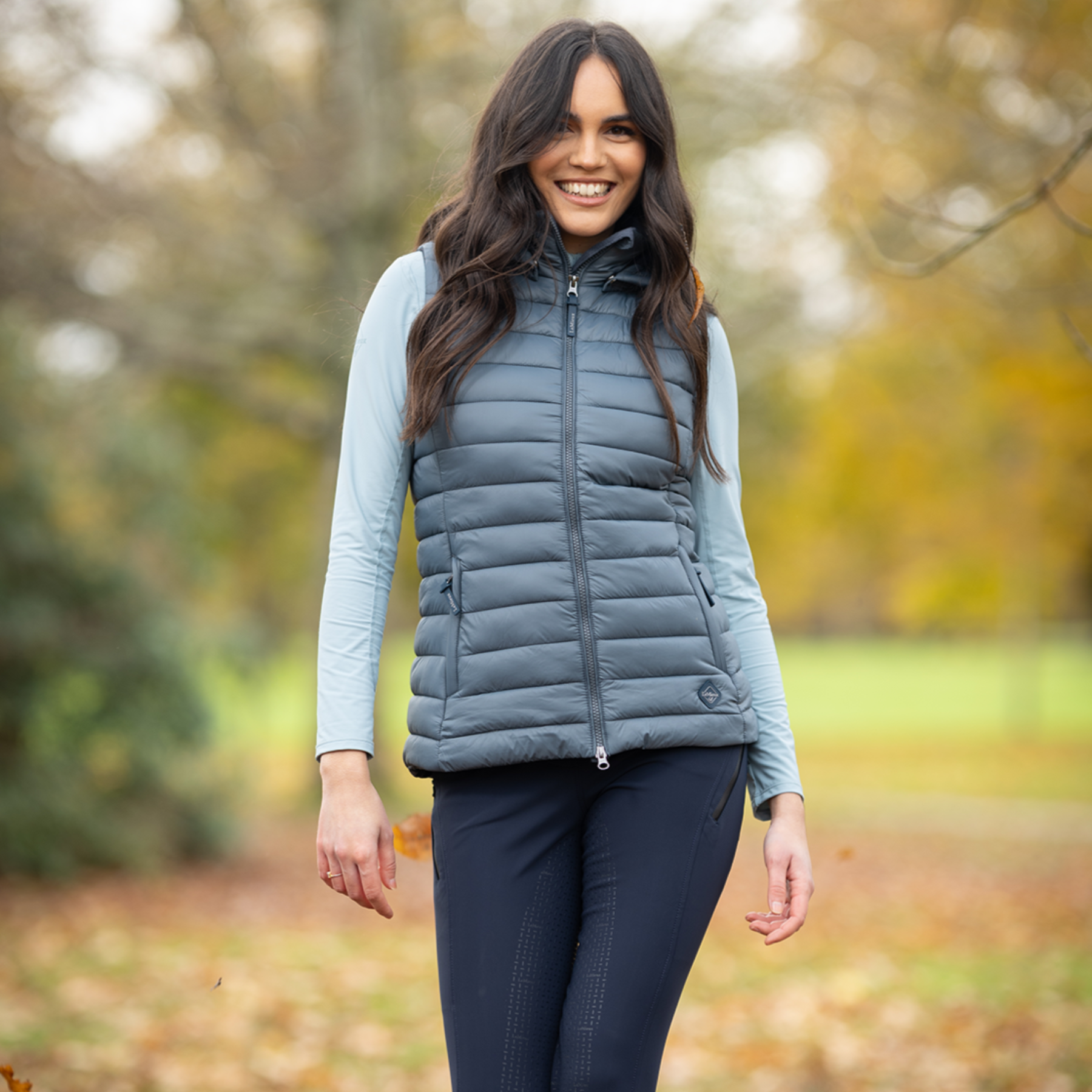 LeMieux Tilly Ladies Hooded Puffer Vest, Petrol