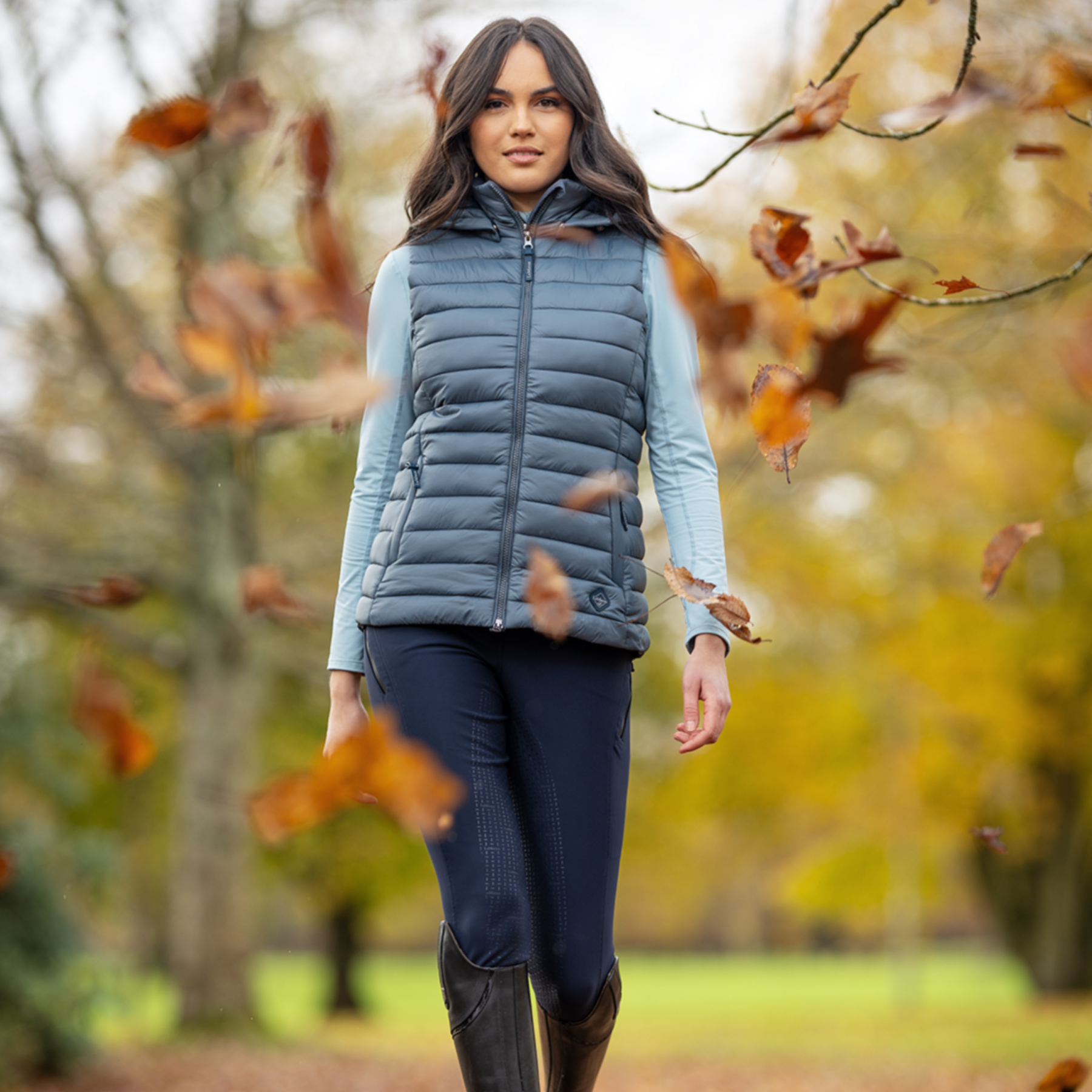 LeMieux Tilly Ladies Hooded Puffer Vest, Petrol