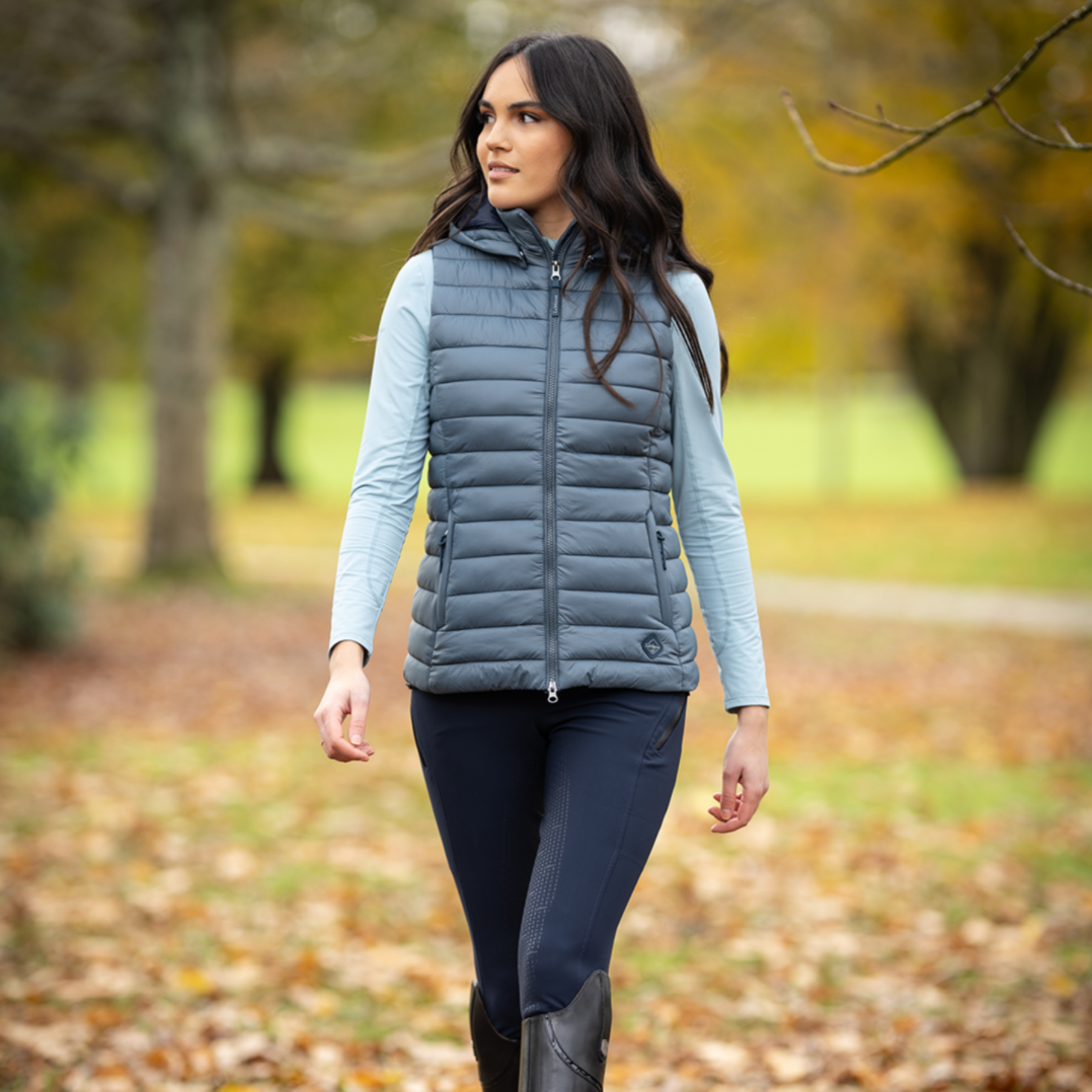 LeMieux Tilly Ladies Hooded Puffer Vest, Petrol
