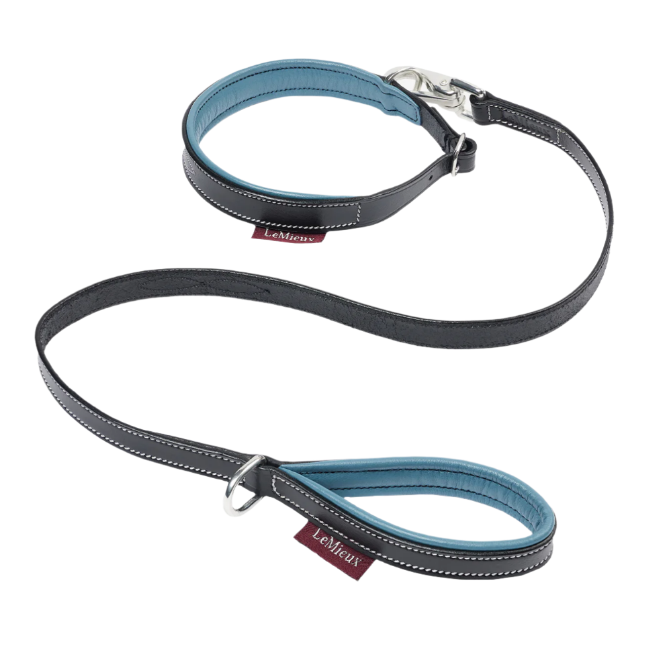 LeMieux Toy Puppy Collar & Lead, Ice Blue/Black
