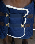 Kentucky Horsewear Chest Expander Quilted with Vegan Sheepskin, Navy