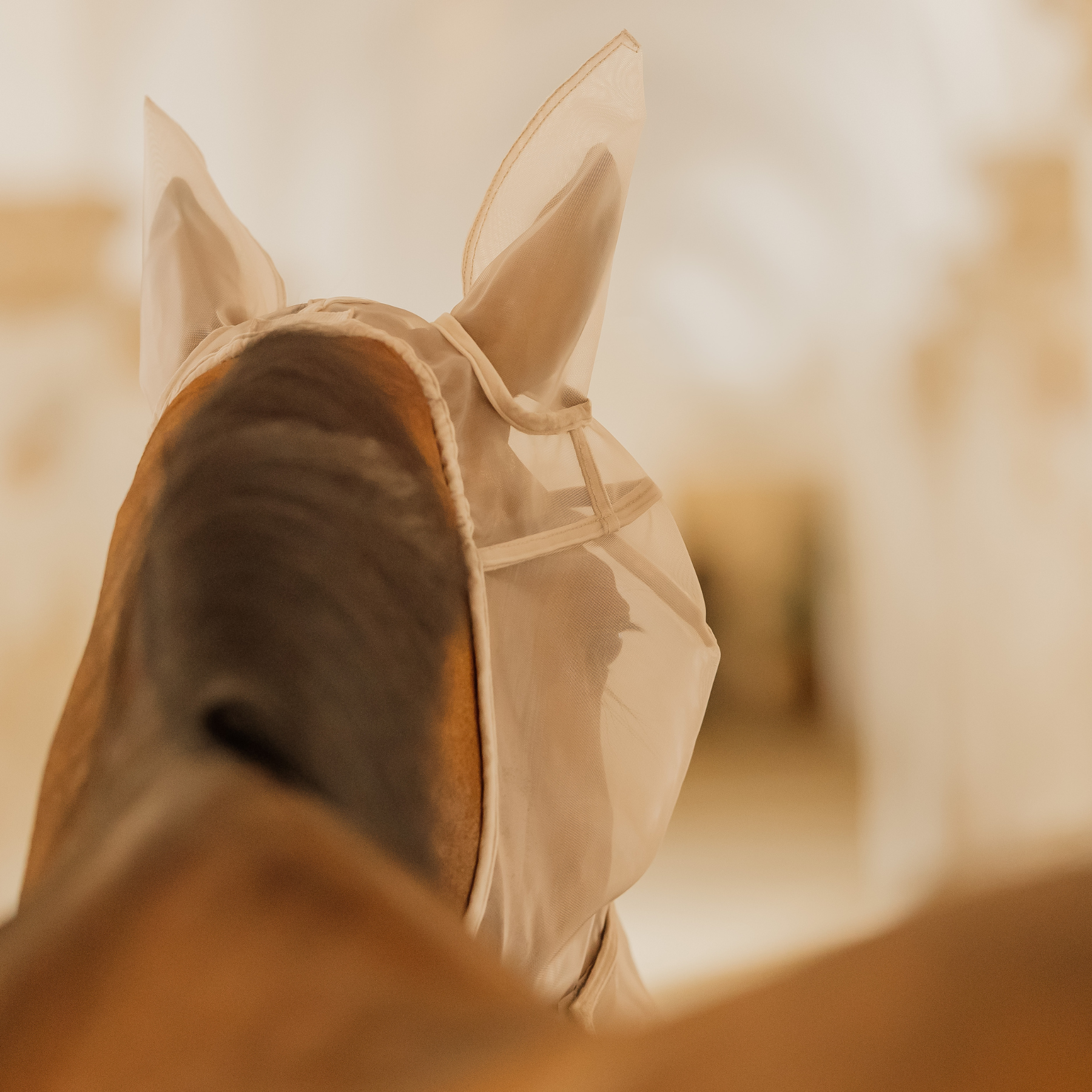 Kentucky Horsewear Fly Mask Classic with Ears and Nose, Beige