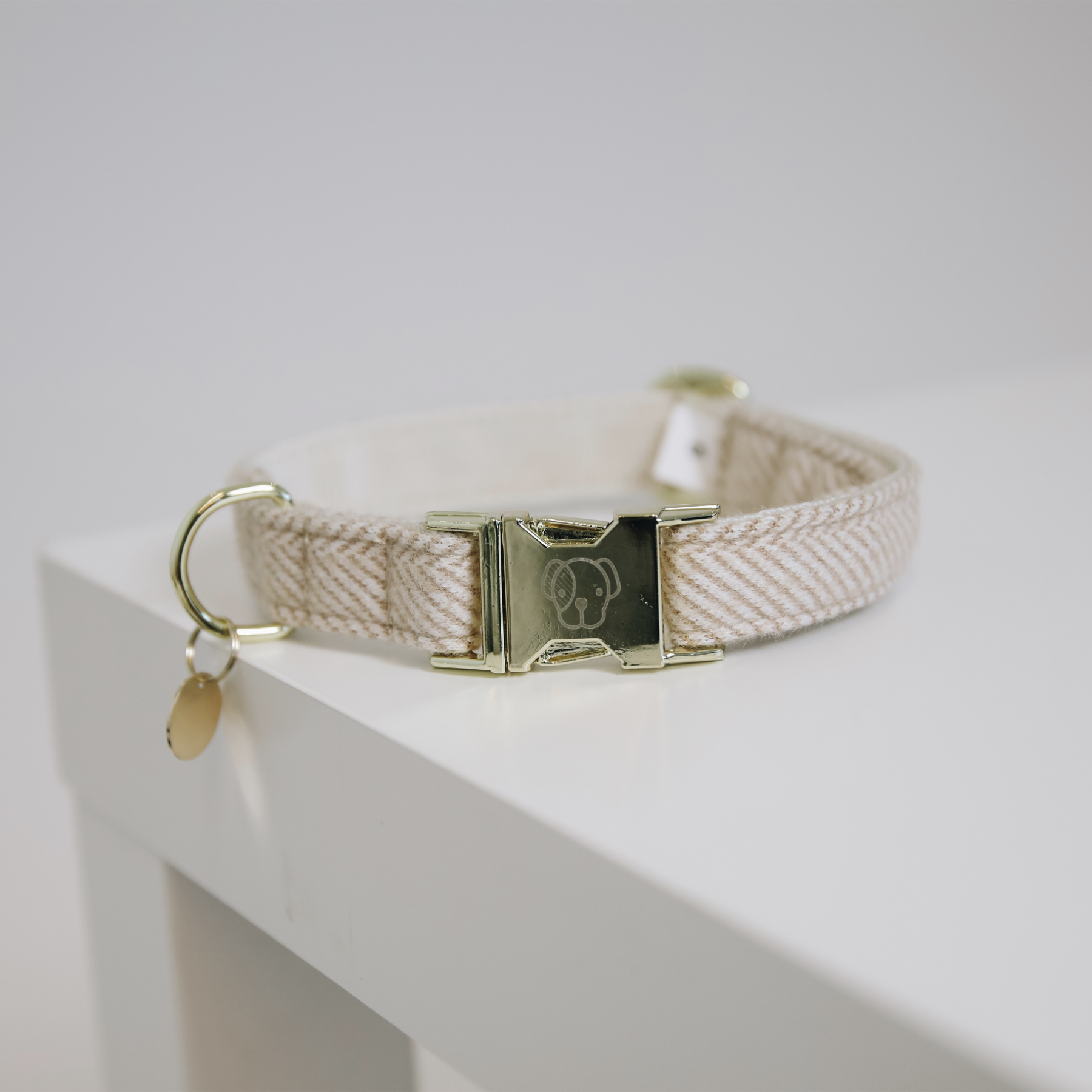 Kentucky Dog Collar Wool, Beige