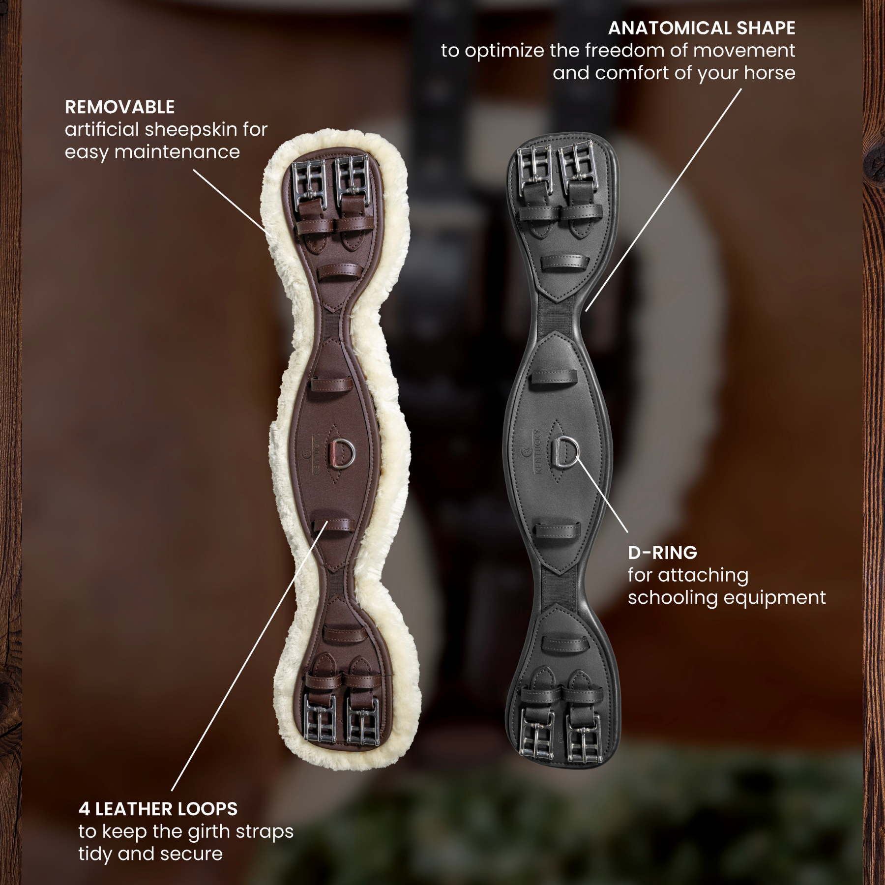 Kentucky Horsewear Anatomic Short Girth, Brown