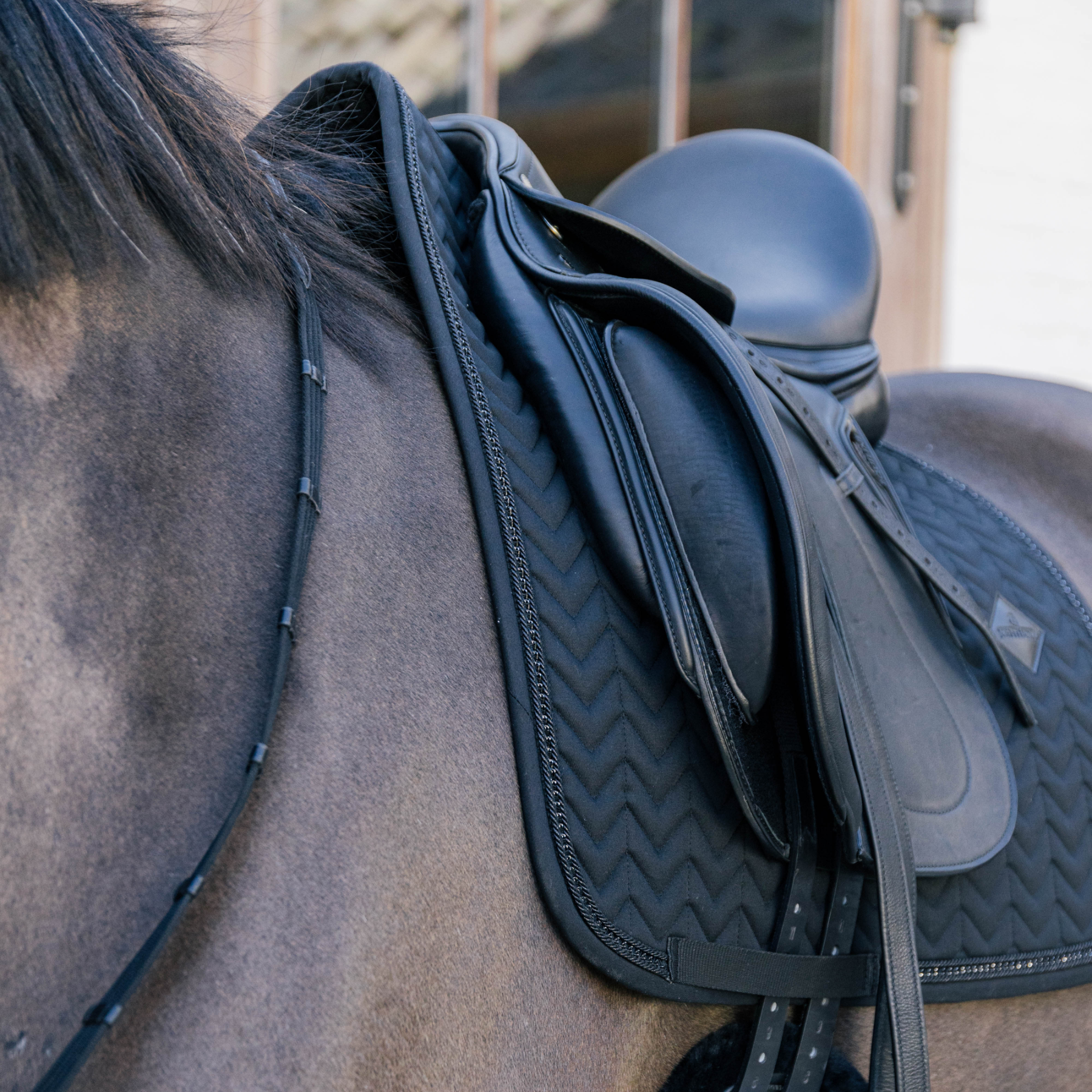 Kentucky Horsewear Dressage Saddle Pad with Metal Chain, Black