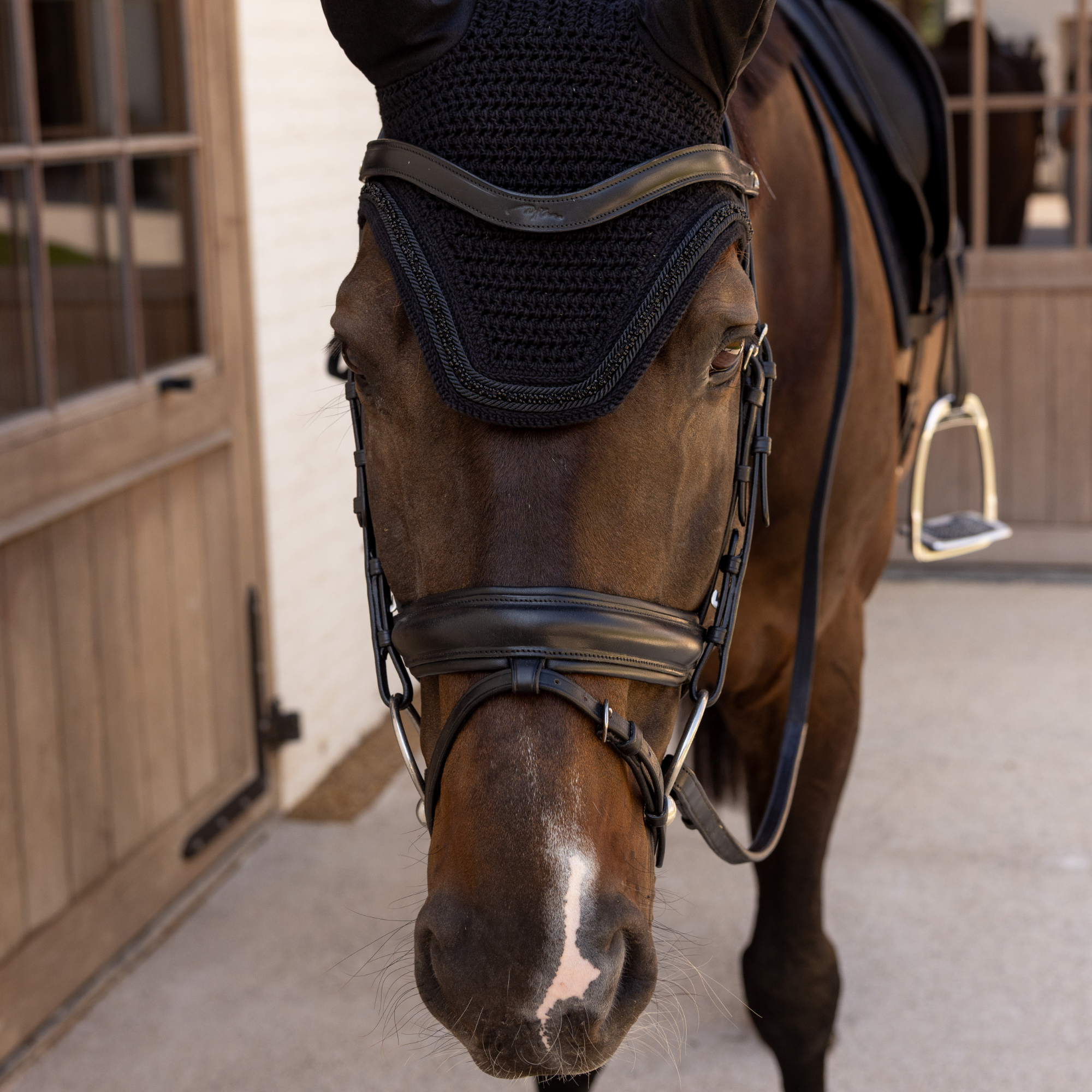 Kentucky Horsewear Fly Veil Wellington Mini Velvet Pearls, Black