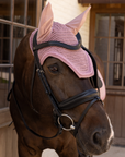 Kentucky Horsewear Fly Veil Wellington Mini Velvet Pearls, Old Rose
