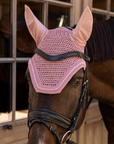 Kentucky Horsewear Fly Veil Wellington Mini Velvet Pearls, Old Rose