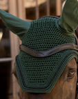 Kentucky Horsewear Fly Veil Wellington Mini Velvet Pearls, Pine Green