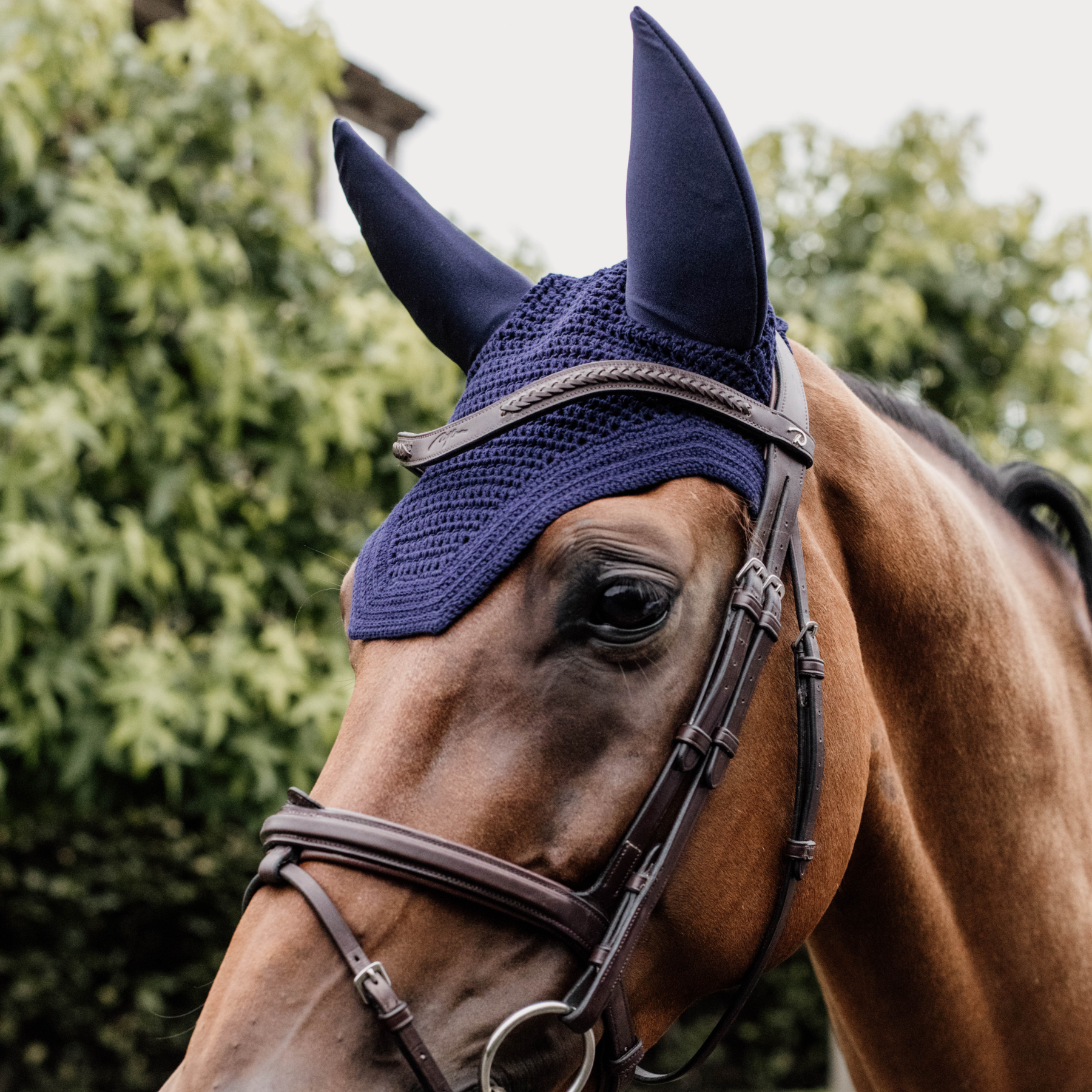 Kentucky Horsewear Fly Veil Wellington Soundless, Dark Navy