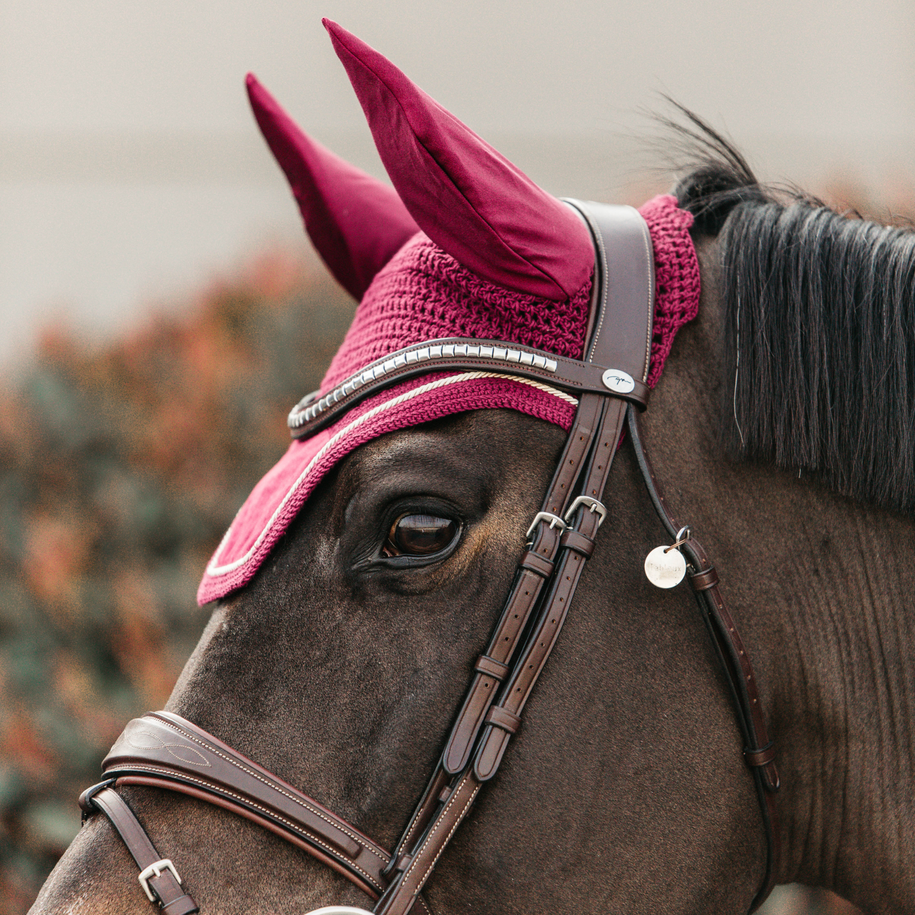 Kentucky Horsewear Fly Veil Wellington Velvet, Fuchsia