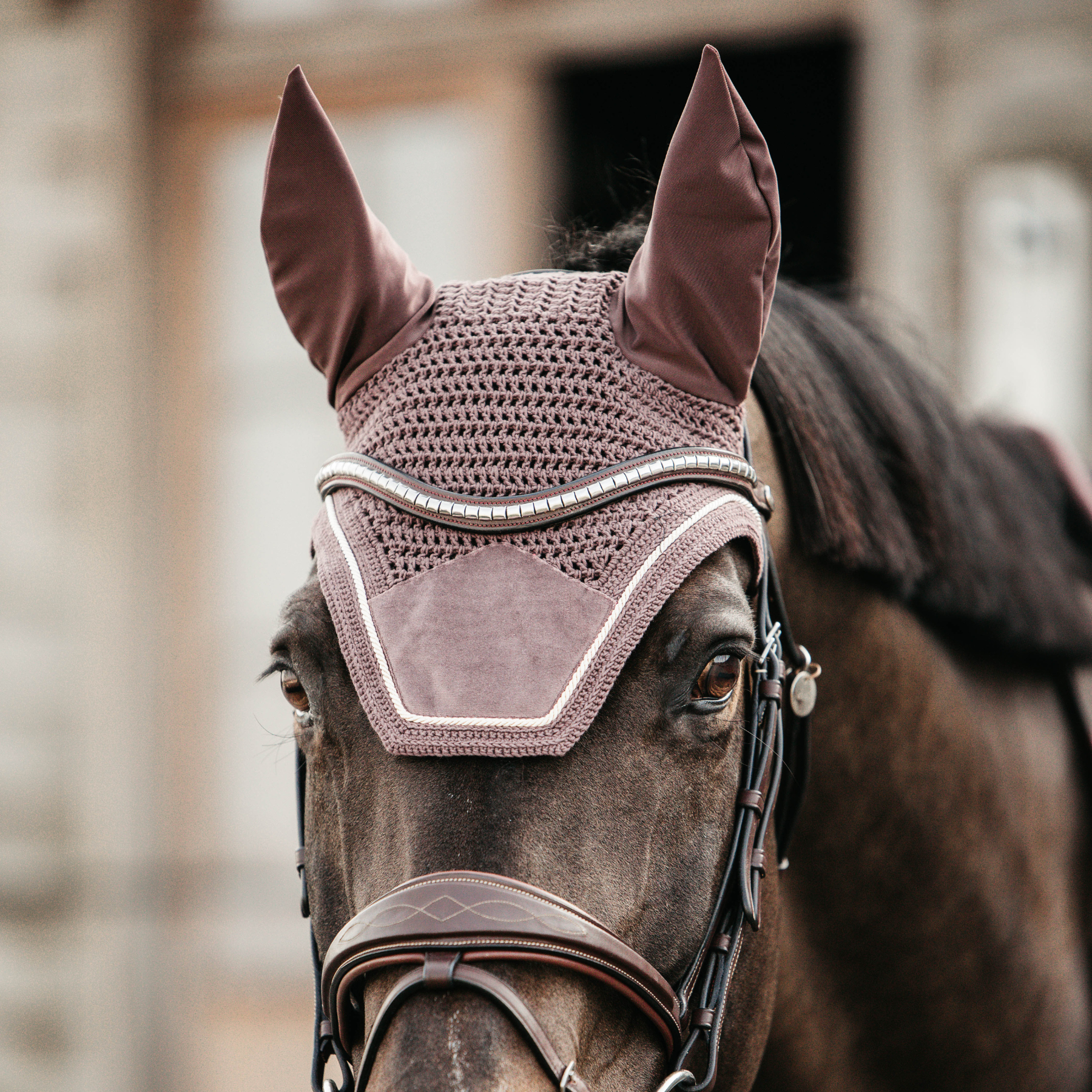 Kentucky Horsewear Fly Veil Wellington Velvet, Light Purple