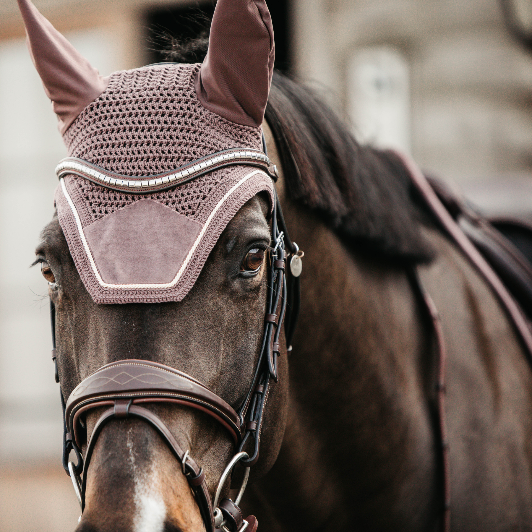 Kentucky Horsewear Fly Veil Wellington Velvet, Light Purple