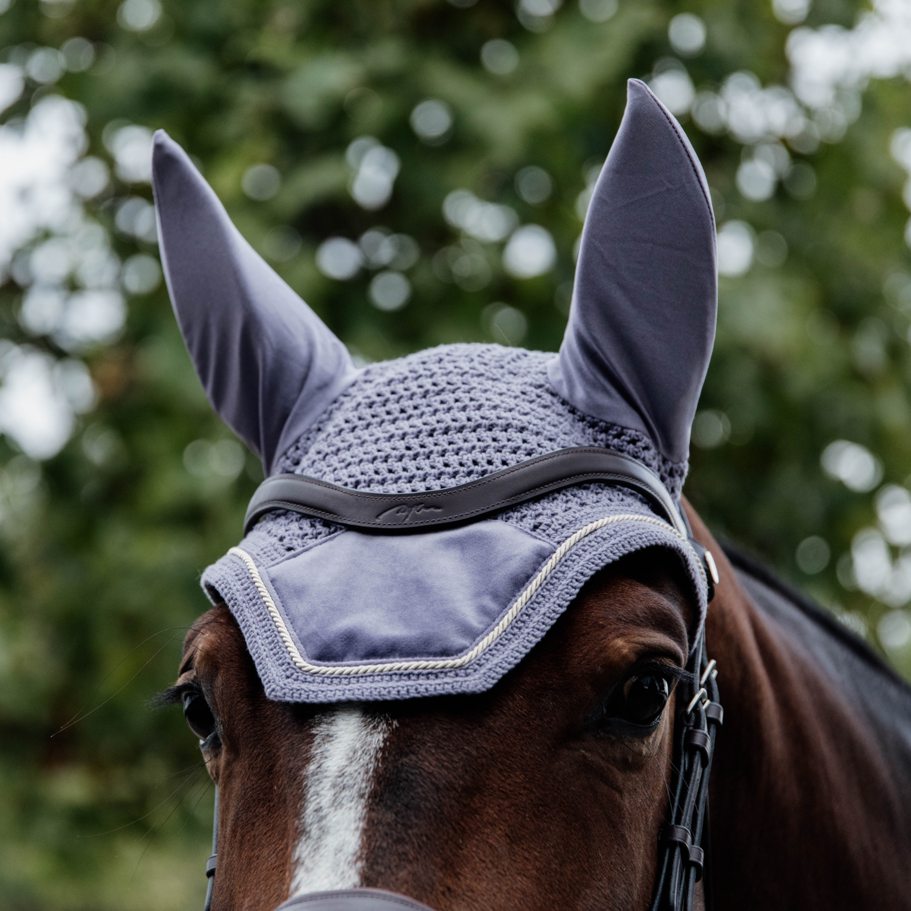 Kentucky Horsewear Fly Veil Wellington Velvet, Purple