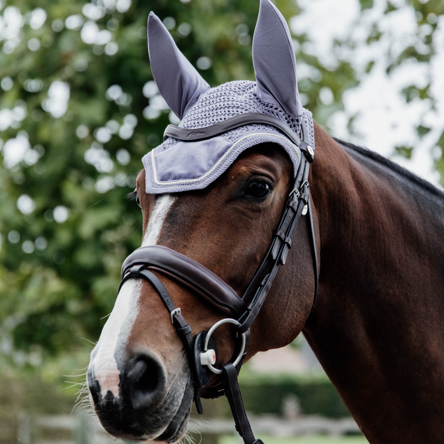 Kentucky Horsewear Fly Veil Wellington Velvet, Purple