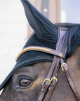 Kentucky Horsewear Fly Veil Wellington with Metal Chain, Black