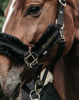 Kentucky Horsewear Nylon Sheepskin Halter, Black