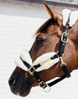 Kentucky Horsewear Nylon Sheepskin Halter Soft, Natural