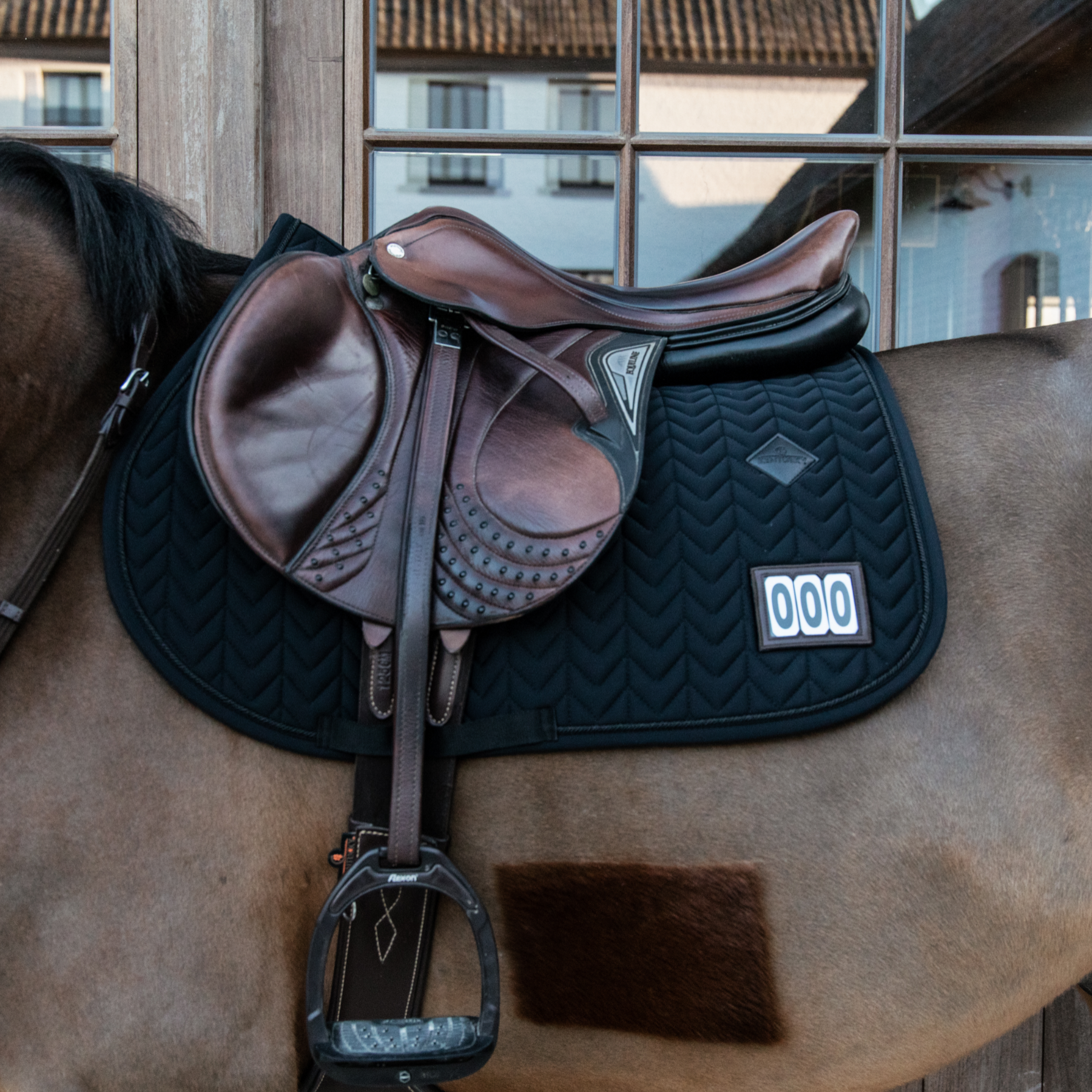 Kentucky Horsewear Saddle Pad Fishbone Black Jumping Competition Edition