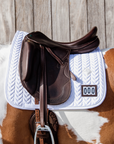 Kentucky Horsewear Saddle Pad Fishbone White Dressage Competition Edition
