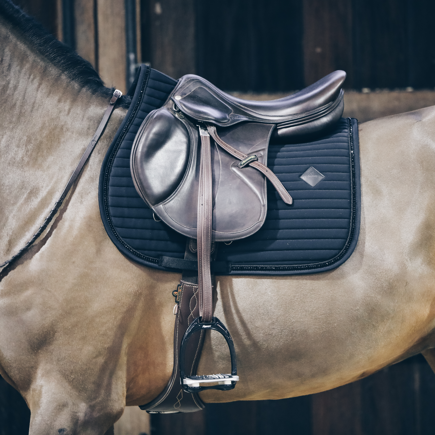 Kentucky Horsewear Saddle Pad Pearls Jumping Black Edition
