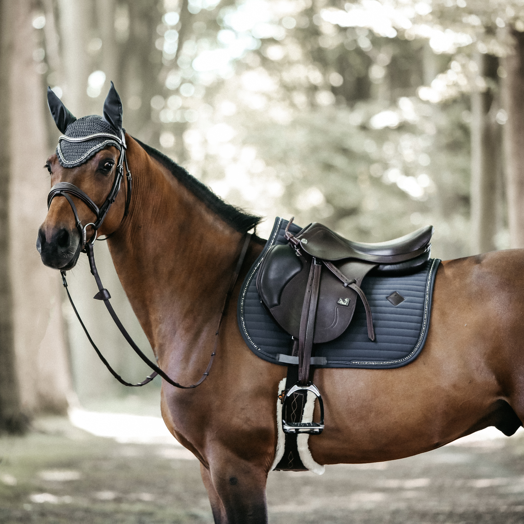Kentucky Horsewear Saddle Pad Pearls Jumping Grey Edition