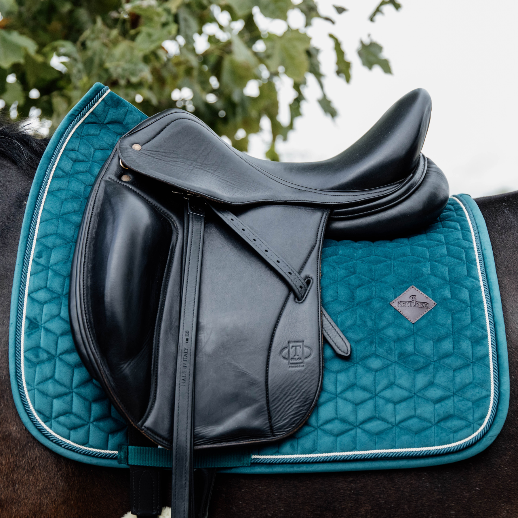 Kentucky Horsewear Saddle Pad Velvet Dressage Emerald Edition