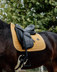 Kentucky Horsewear Saddle Pad Velvet Dressage Mustard Edition