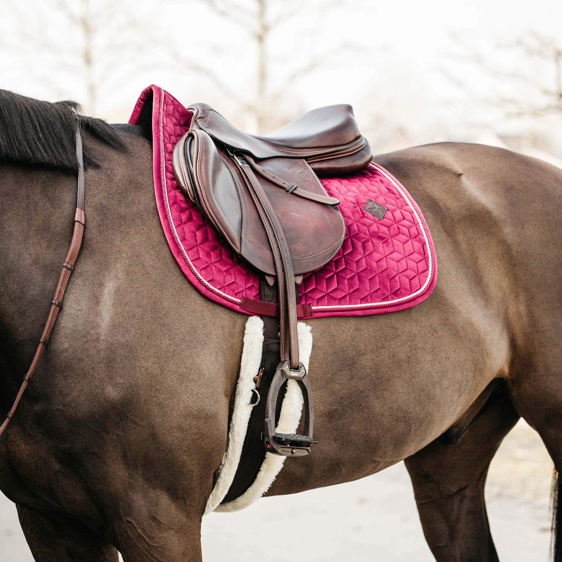 Kentucky Horsewear Saddle Pad Velvet Jumping Fuchsia Edition