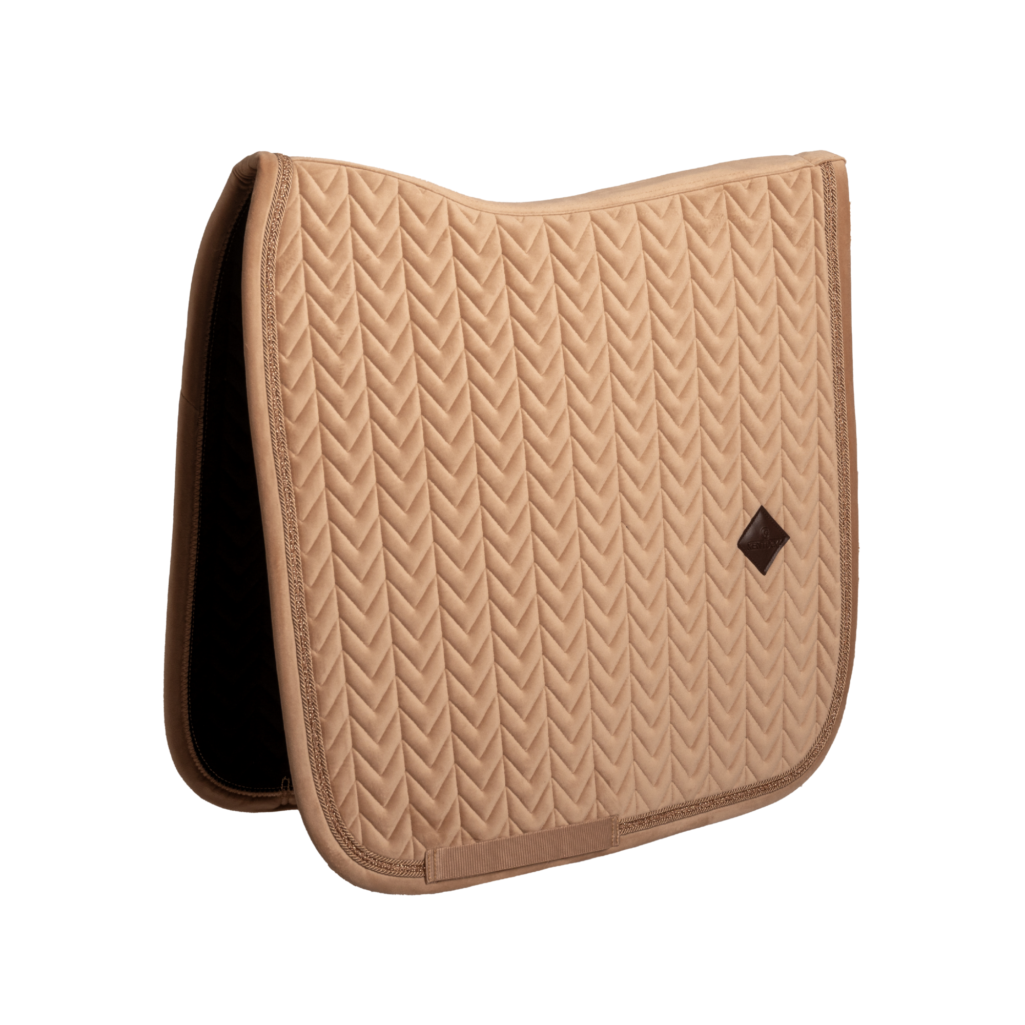 Kentucky Horsewear Saddle Pad Velvet Mini Pearls Dressage, Beige