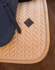 Kentucky Horsewear Saddle Pad Velvet Mini Pearls Dressage, Beige